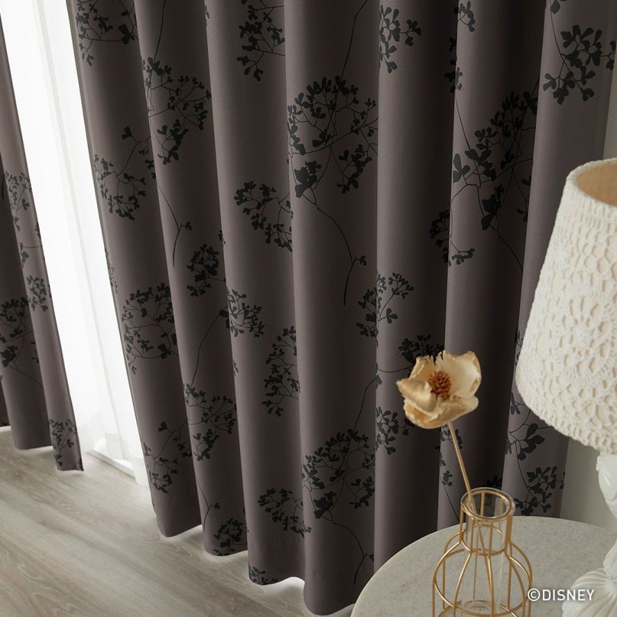 ディズニー ミッキー オーダーカーテン トウィッグリーフ 遮光1級 2級